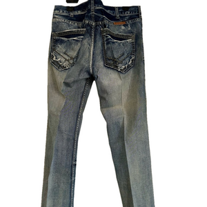 Y2K B Tuff Throttle Blue Jeans Waist 36 Length 38 Baggy Look